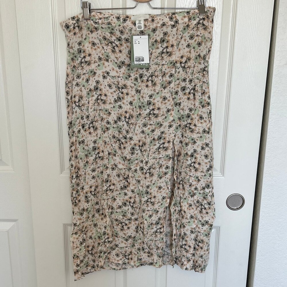 H&M Floral Midi Skirt